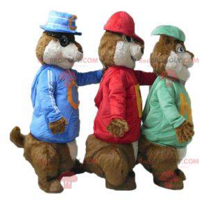 3 Eichhörnchen-Maskottchen von Alvin und den Chipmunks -