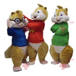 3 mascottes d'écureuils d'Alvin et les Chipmunks -