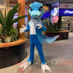 Himmelblå Barracuda maskot...