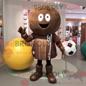 Brun fodbold maskot kostume...