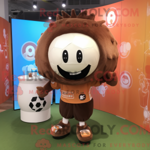 Brown Soccer Ball mascot...