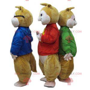 3 Eichhörnchen-Maskottchen von Alvin und den Chipmunks -