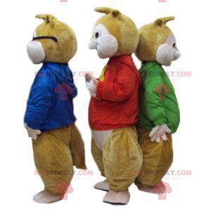 3 mascotes esquilos de Alvin e os Esquilos - Redbrokoly.com