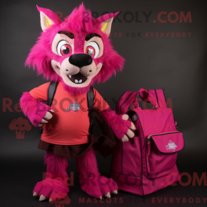 Magenta Werewolf maskot...