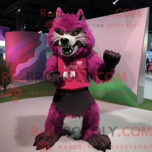 Magenta Werewolf maskot...