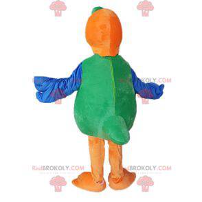 Grünes gelbes und orange Papageienmaskottchen - Redbrokoly.com