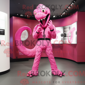Rosa Hydra-maskotdraktfigur...
