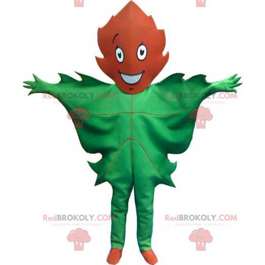 Mascote gigante de folhas verdes e marrons - Redbrokoly.com