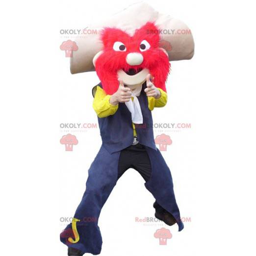 Mustached sheriff mascot with a hat and red hair -