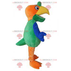 Green yellow and orange parrot mascot - Redbrokoly.com