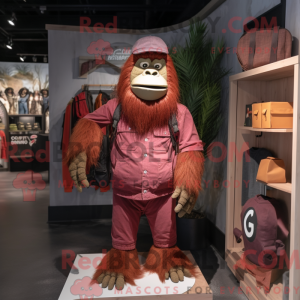 Maroon orangutang maskot...