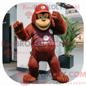 Maroon orangutang maskot...
