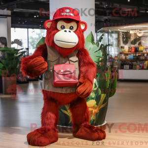 Maroon orangutang maskot...