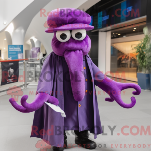 Purple Squid mascot costume...