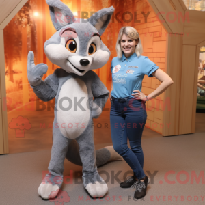 Grey Fox-maskotdraktfigur...