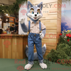 Grijze vos mascottekostuum...