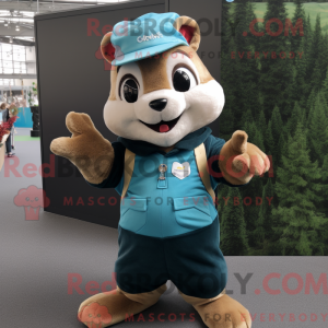 Cyan Chipmunk Maskottchen...