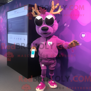 Purple Elk maskot kostume...