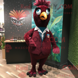 Maroon Peacock mascot...