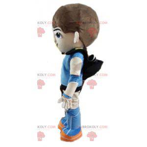 Mascota de niño superhéroe futurista - Redbrokoly.com