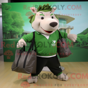 Grön villsvin maskot drakt...