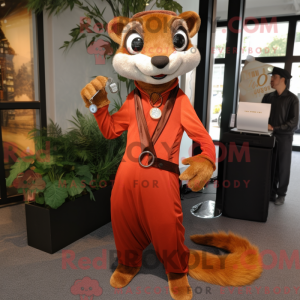 Rust Weasel mascottekostuum...