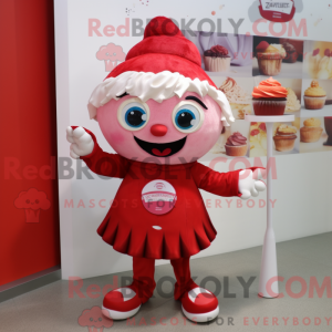 Rød Cupcake maskot kostume...