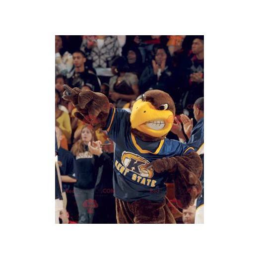 Brown and yellow eagle mascot looking fierce - Redbrokoly.com