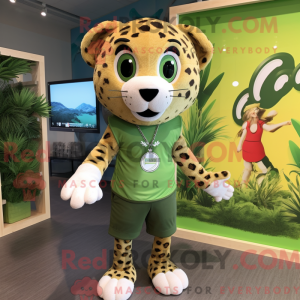 Oliven Cheetah maskot...