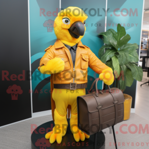Gul papegøje maskot kostume...