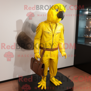 Gul papegøje maskot kostume...