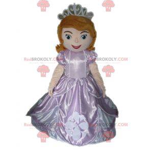 Mascote princesa ruiva em vestido rosa - Redbrokoly.com
