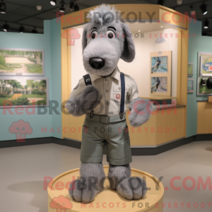 Grå hunde maskot kostume...