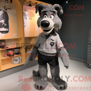 Gray Dog mascot costume...