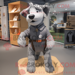 Grå hunde maskot kostume...