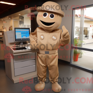 Tan Computer maskot kostyme...