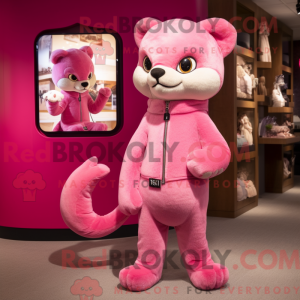 Roze Marter mascottekostuum...