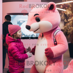 Pink Marten Maskottchen...