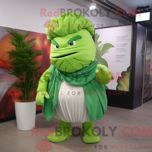 Green Cabbage Leaf maskot...