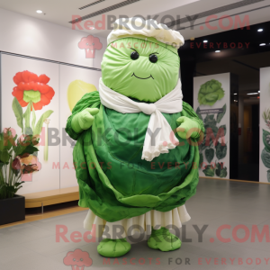 Green Cabbage Leaf maskot...
