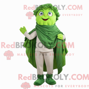 Green Cabbage Leaf maskot...