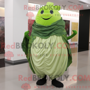 Green Cabbage Leaf maskot...