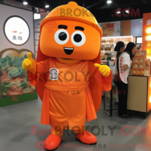Fantasia de mascote de Pho laranja com canga e cintos - Mascotes laranja - REBROKO_208552 - RedBrokoly.com