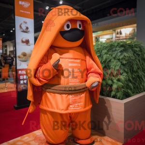 Orange Pho Maskottchen...