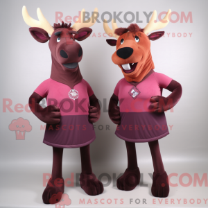 Maroon Elk mascot costume...