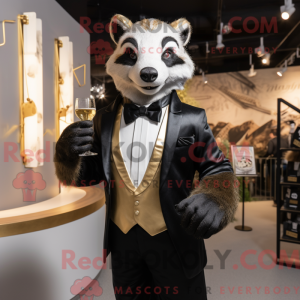 Gold Badger mascot costume...