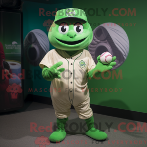 Grøn baseball bold maskot...