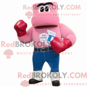 Pink Boksehandske maskot...