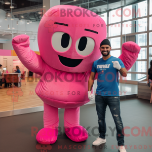 Pink Boksehandske maskot...
