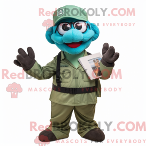 Cyan Green Beret maskot...